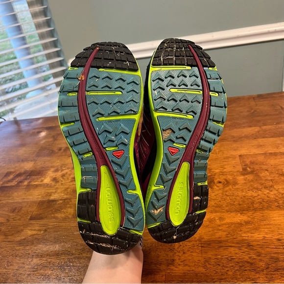 Salomon X-Scream purple blue green trail running shoes size 6.5 - Picture 8 of 12